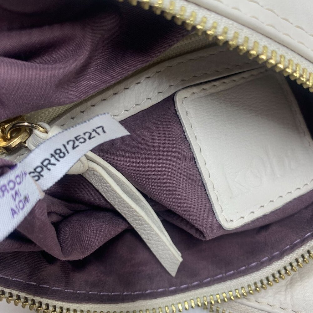Kooba Stratford White Leather Hobo Triple Compartment Crossbody Bag 9"x9.5" - Picture 8 of 12